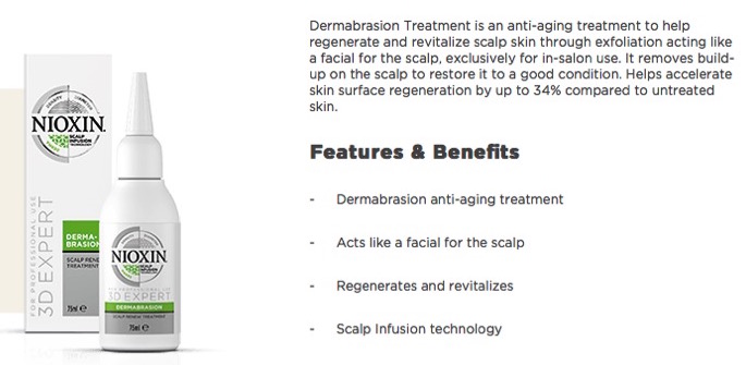 Nioxin Dermabrasion Treatment:  Scalp Renew for You